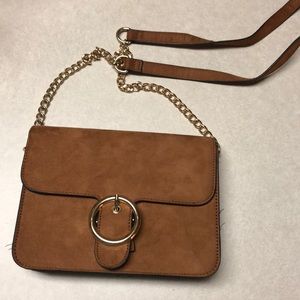 Forever 21 brown Suede cross body bag